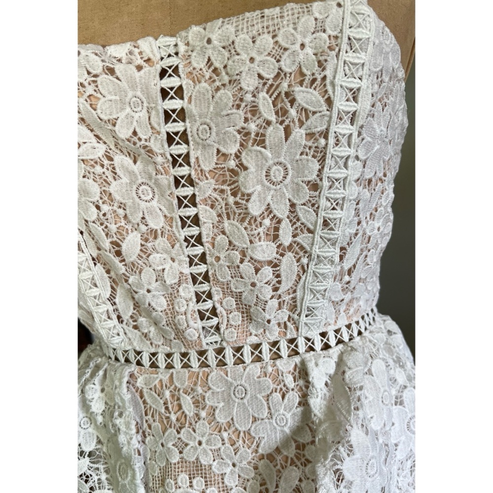 Showpo Monay Ruffle Hem Lace Mini Dress US 6 - Picture 6 of 15